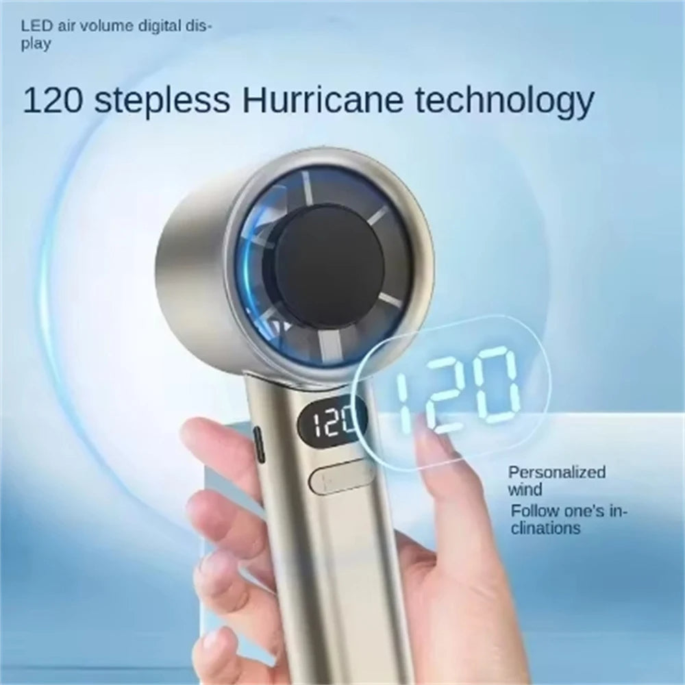 USB Rechargeable Portable 120 Wind Speeds Minai Bladeless Handheld Fan