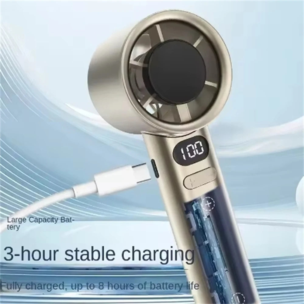 USB Rechargeable Portable 120 Wind Speeds Minai Bladeless Handheld Fan