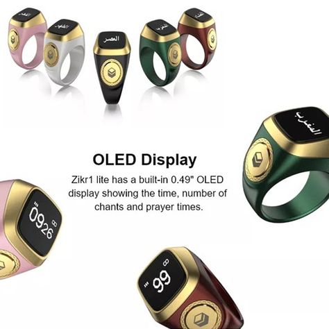 Equantu Qibla Ring Tasbih Counter Prayer Reminder
