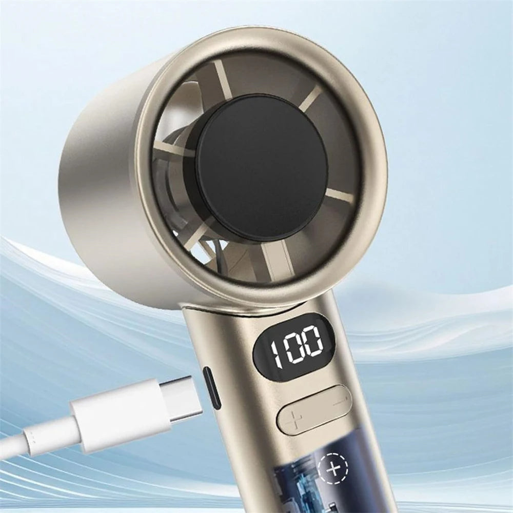 USB Rechargeable Portable 120 Wind Speeds Minai Bladeless Handheld Fan