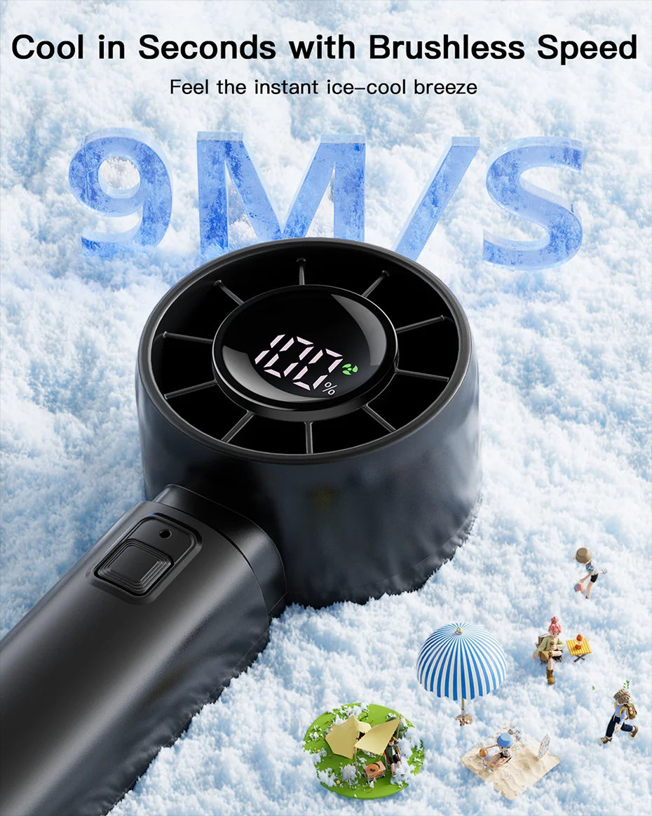 USB Rechargeable Portable 120 Wind Speeds Minai Bladeless Handheld Fan